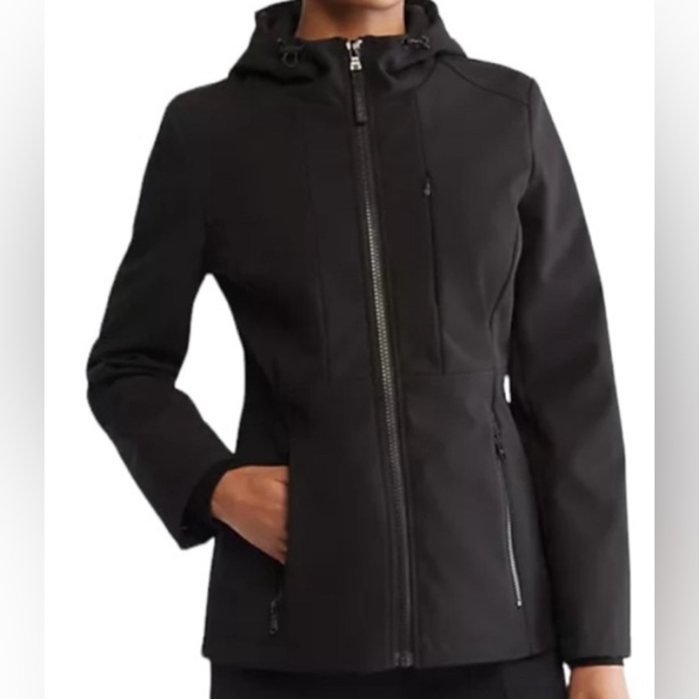 Calvin Klein Wind Jacket with Detachable Hood.  Women’s size Small in Black